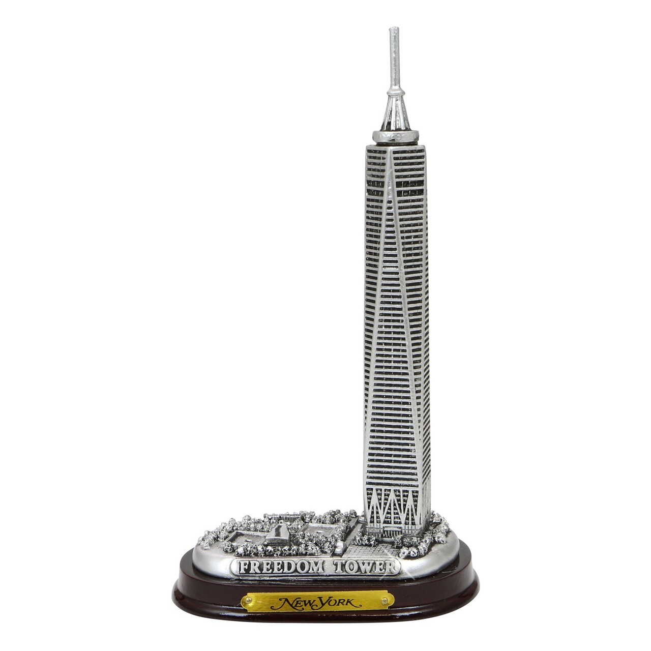 Silver Freedom Tower Wood Base [6 In]