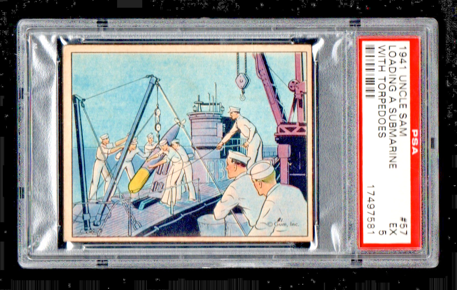 1941 Uncle Sam #57 Loading A Submarine With Torpedoes PSA 5