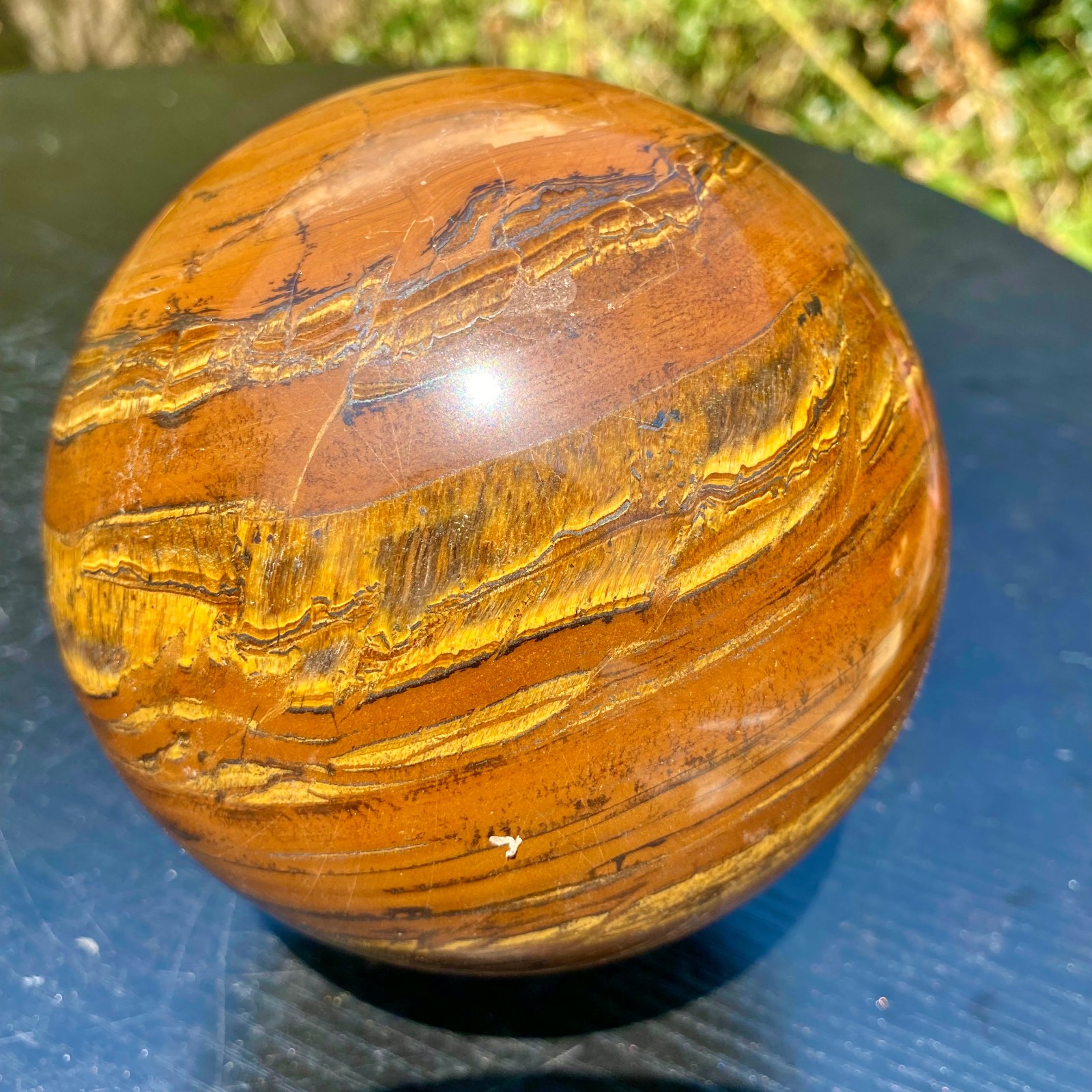 5.2LB  Large natural Tiger Eye Stone Crystal Ball Quartz Healing Sphere Décor