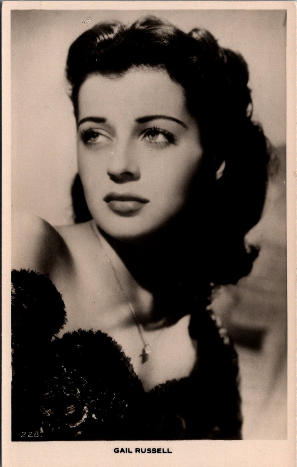 Gail Russell Real Photo Postcard RPPC Valentine\'s Glamour Portrait 1940s