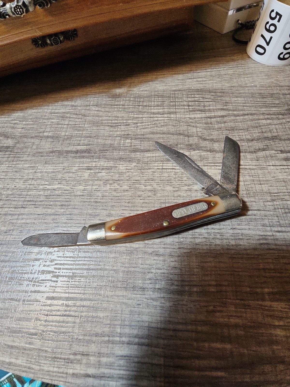 Schrade Old Tmer Vintage 3 Blade Folding Pocket Knife 340T USA- Good Condition