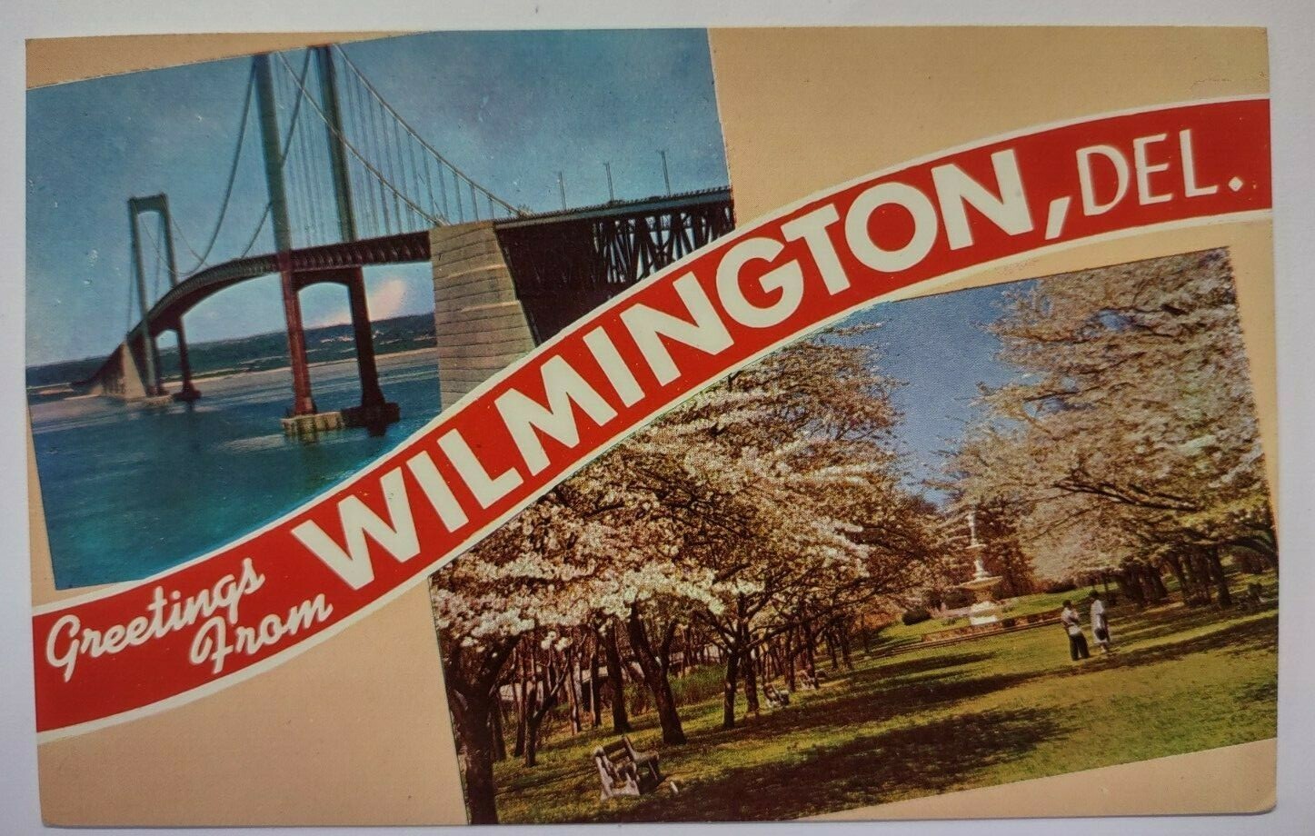 Greetings From Wilmington Delaware Chrome Postcard Unposted Vintage