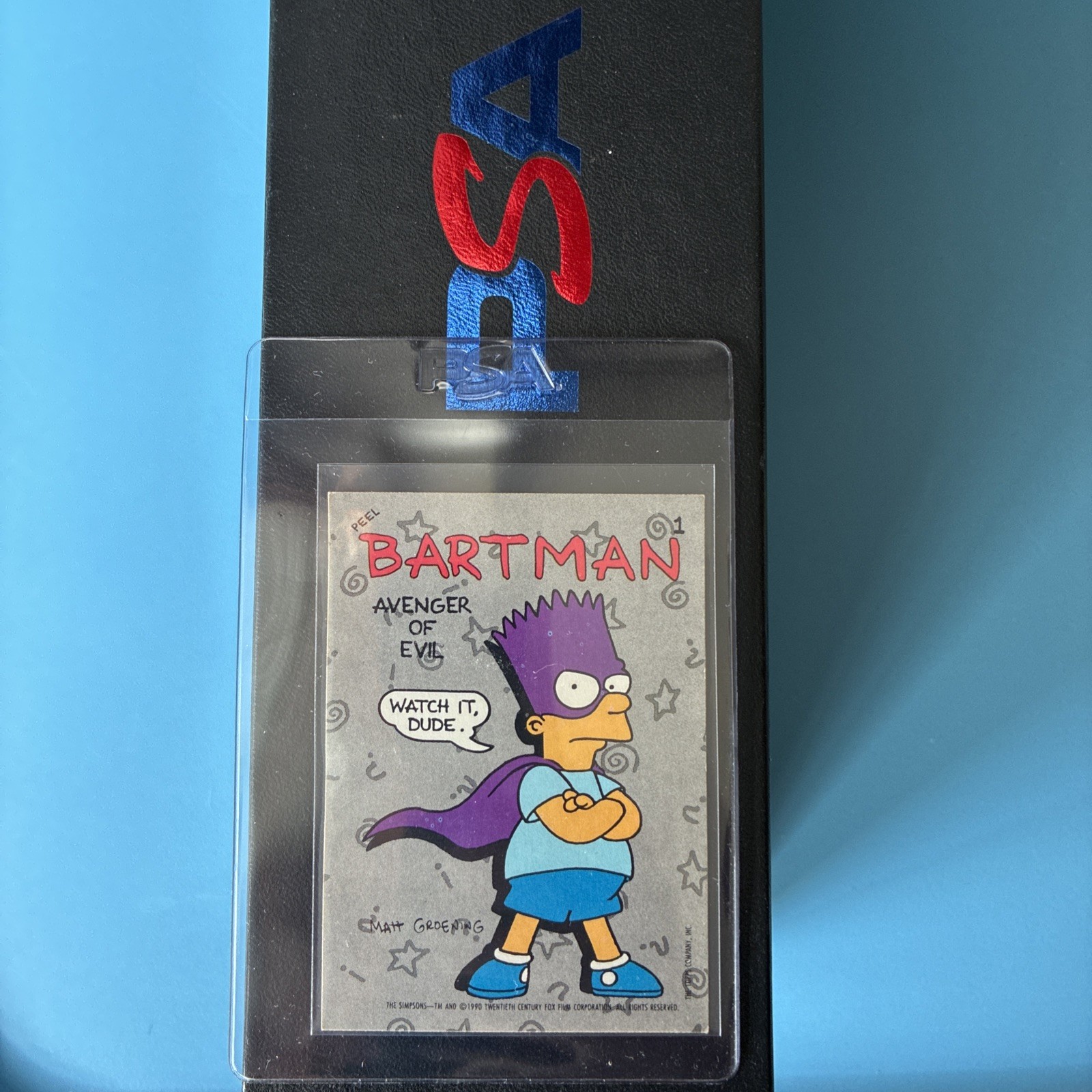 1990 Topps The Simpsons Bartman Bart Avenger of Evil #1 Sticker