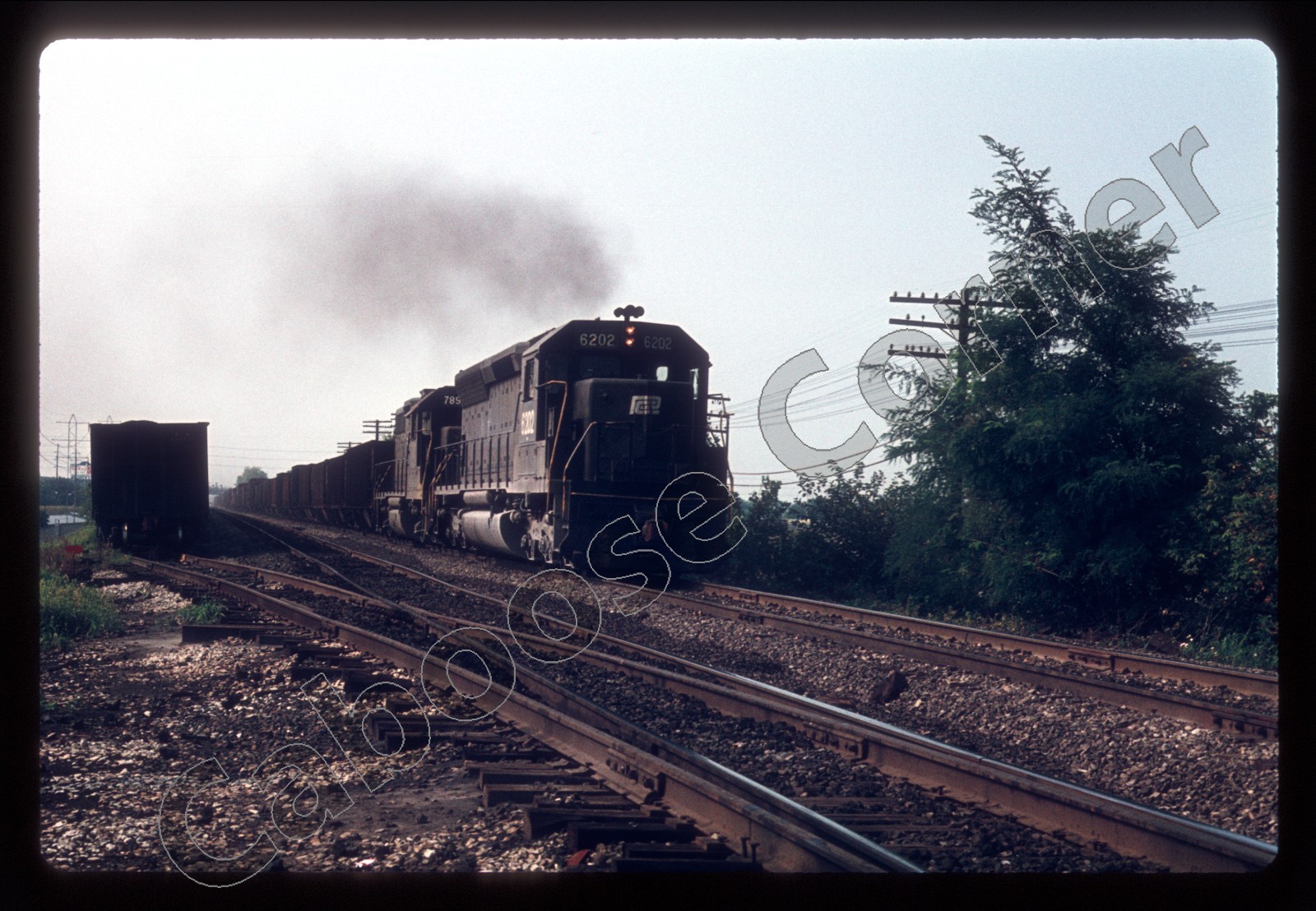 PC Penn Central Railroad 6202 SD45 Tait Station 8-28-76 35mm Slide (11696)