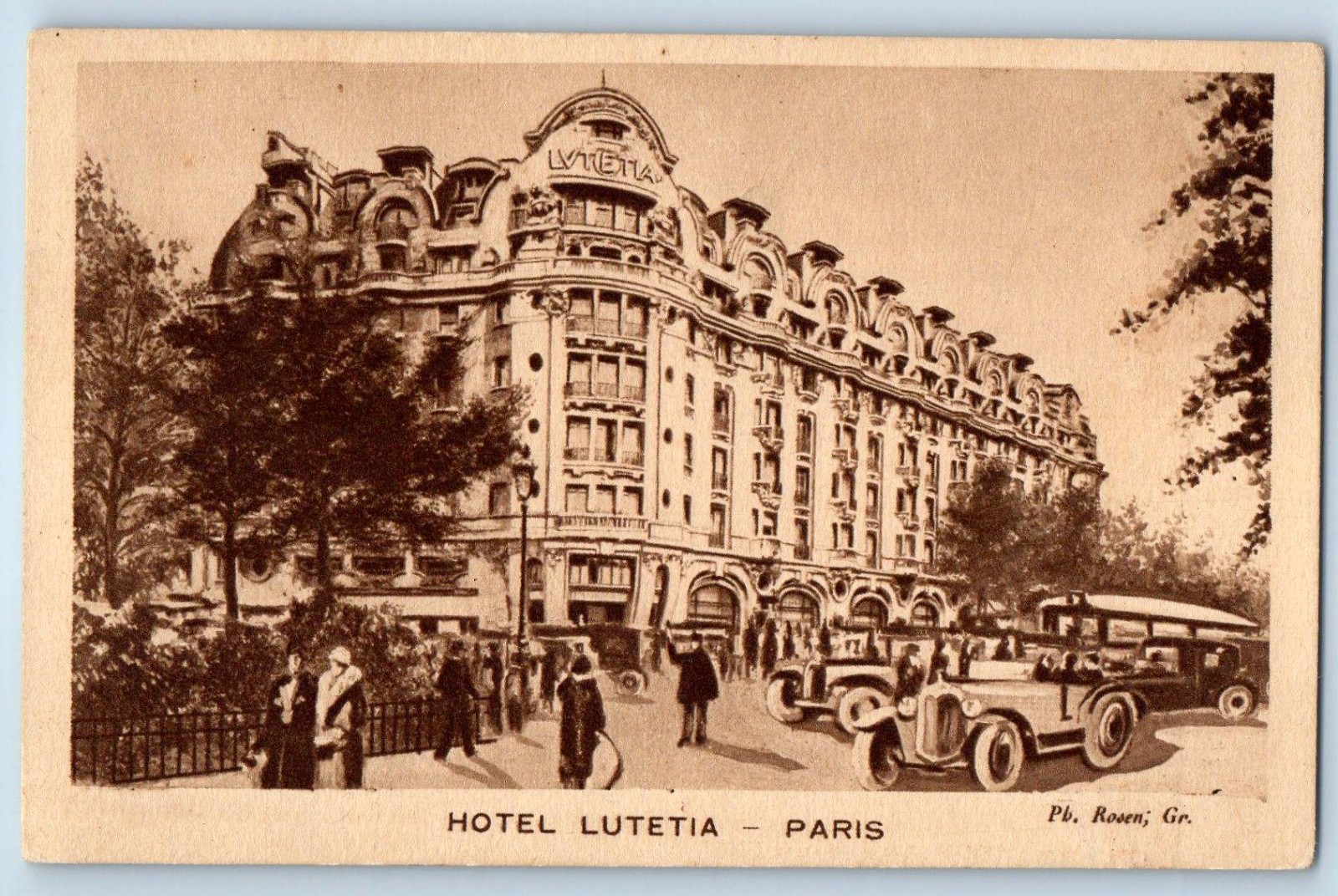 Paris Île-de-France France Postcard Hotel Lutetia c1920\'s Antique Posted