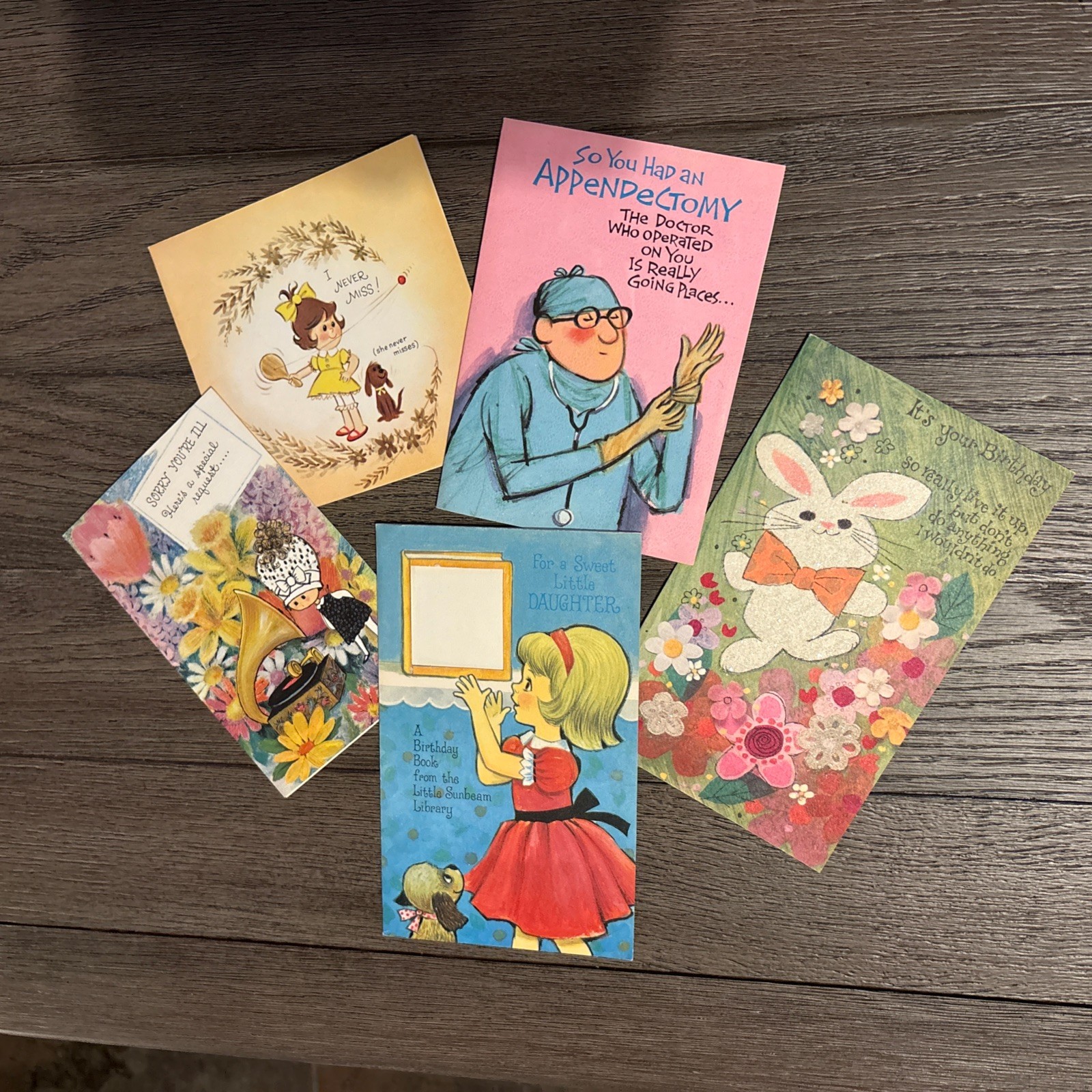 Vintage 1970's Unused Greeting Cards Lot Of 5
