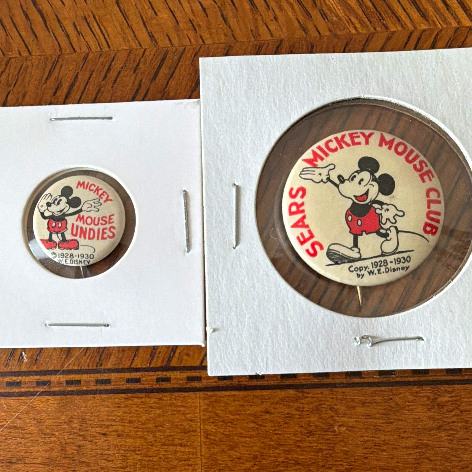 Vintage Mickey Mouse Club Sears Disney Pinback Pins/Buttons Set 1928-1930