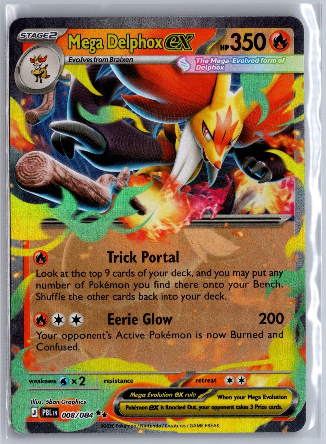 Mega Delphox ex 008/084 Holo NM