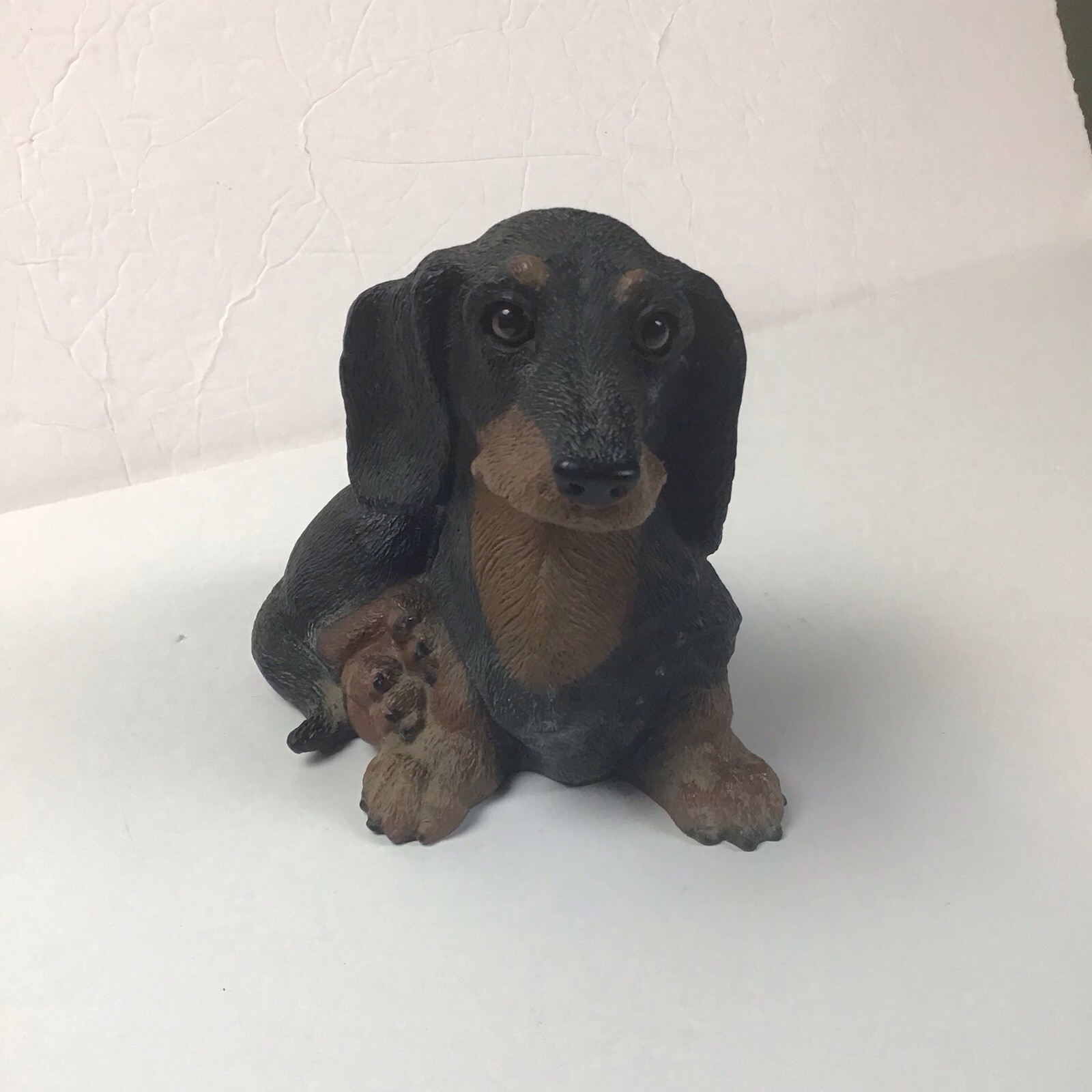 Vintage 1994 Homco Dachshund Black Brown Dog Statue 6”
