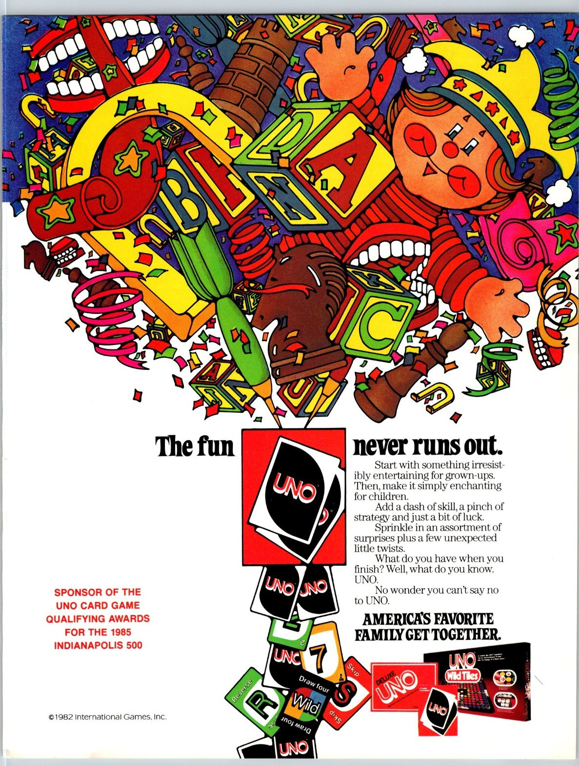 1985 UNO CARD GAME Vintage 8\