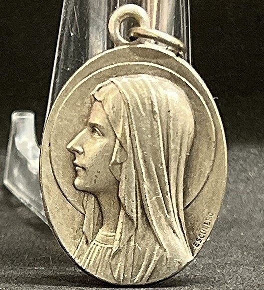 by Tairac & Escudero France 1920 Our Lady of Lourdes silver beauty charm pendant