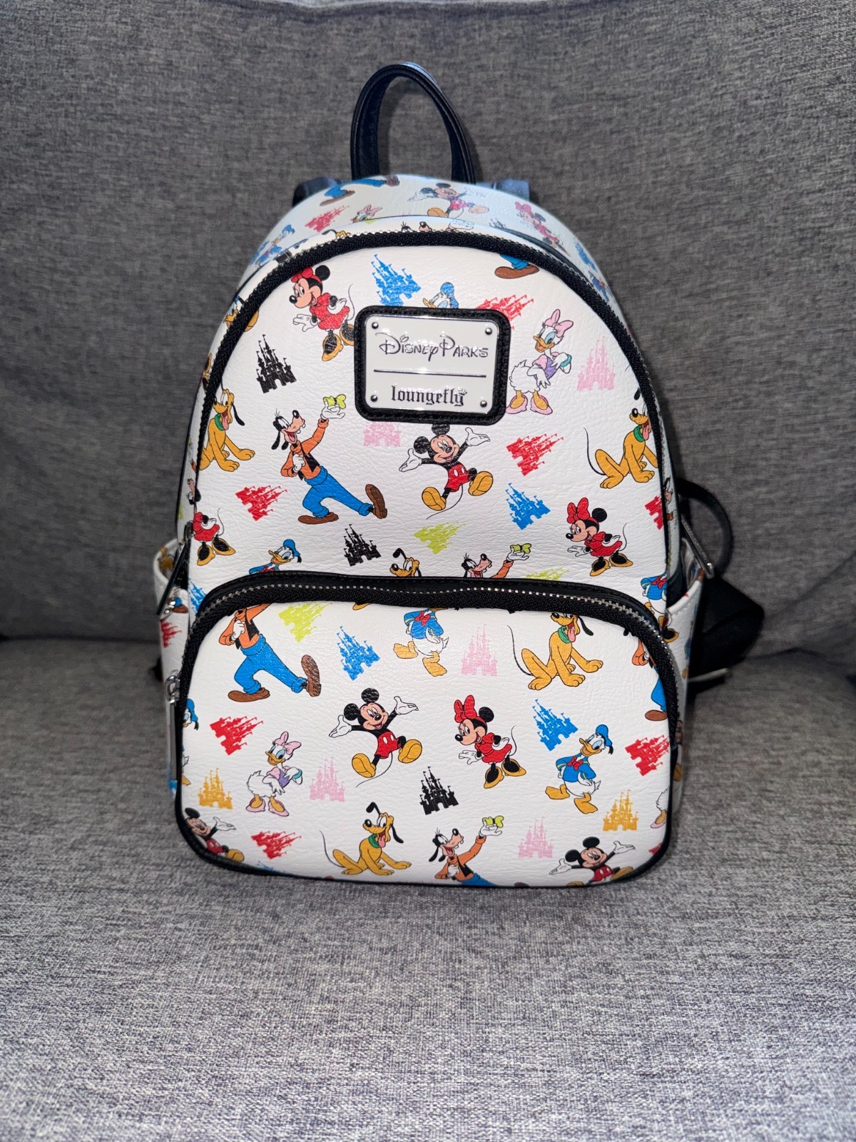 Disney Loungefly Mickey and Friends Mini BackPack RARE: Mickey & Minnie centered
