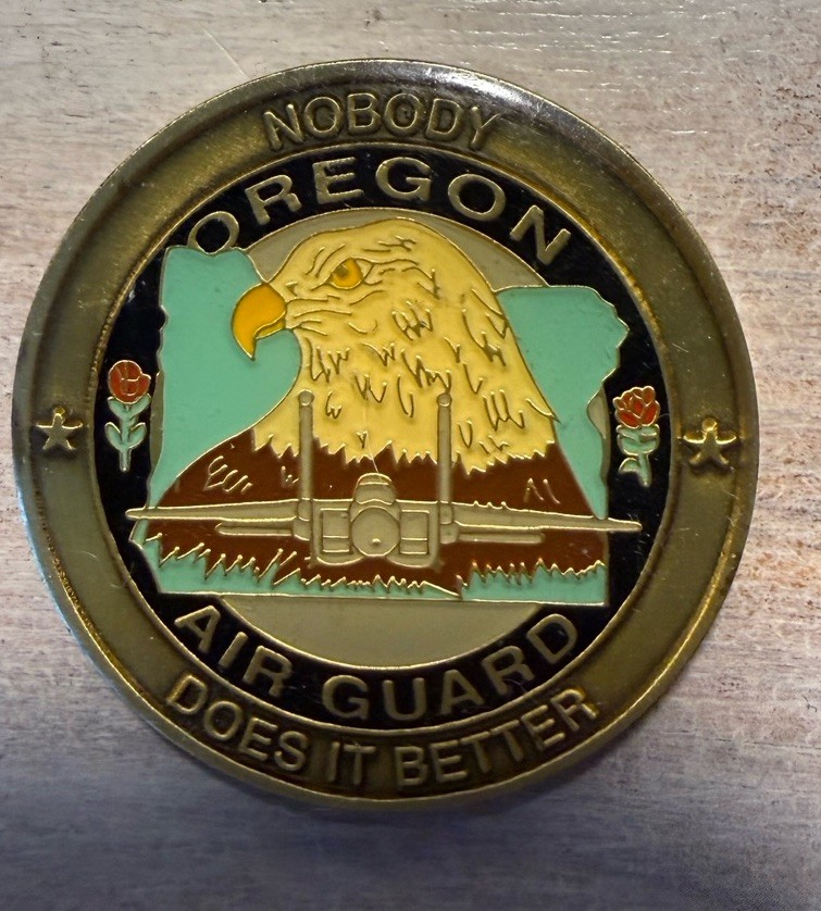 Portland Oregon Air National Guard Base 123rd Fighter Squadron Challenge Coin