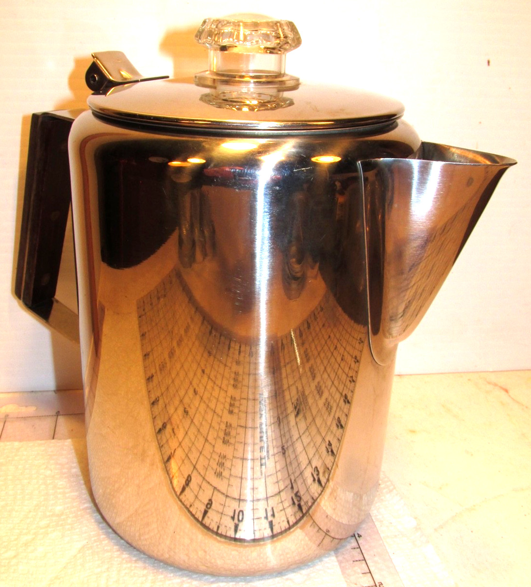 All Stainless 9 Cup Camping Tailgating Stove Top Coffee Pot Percolator