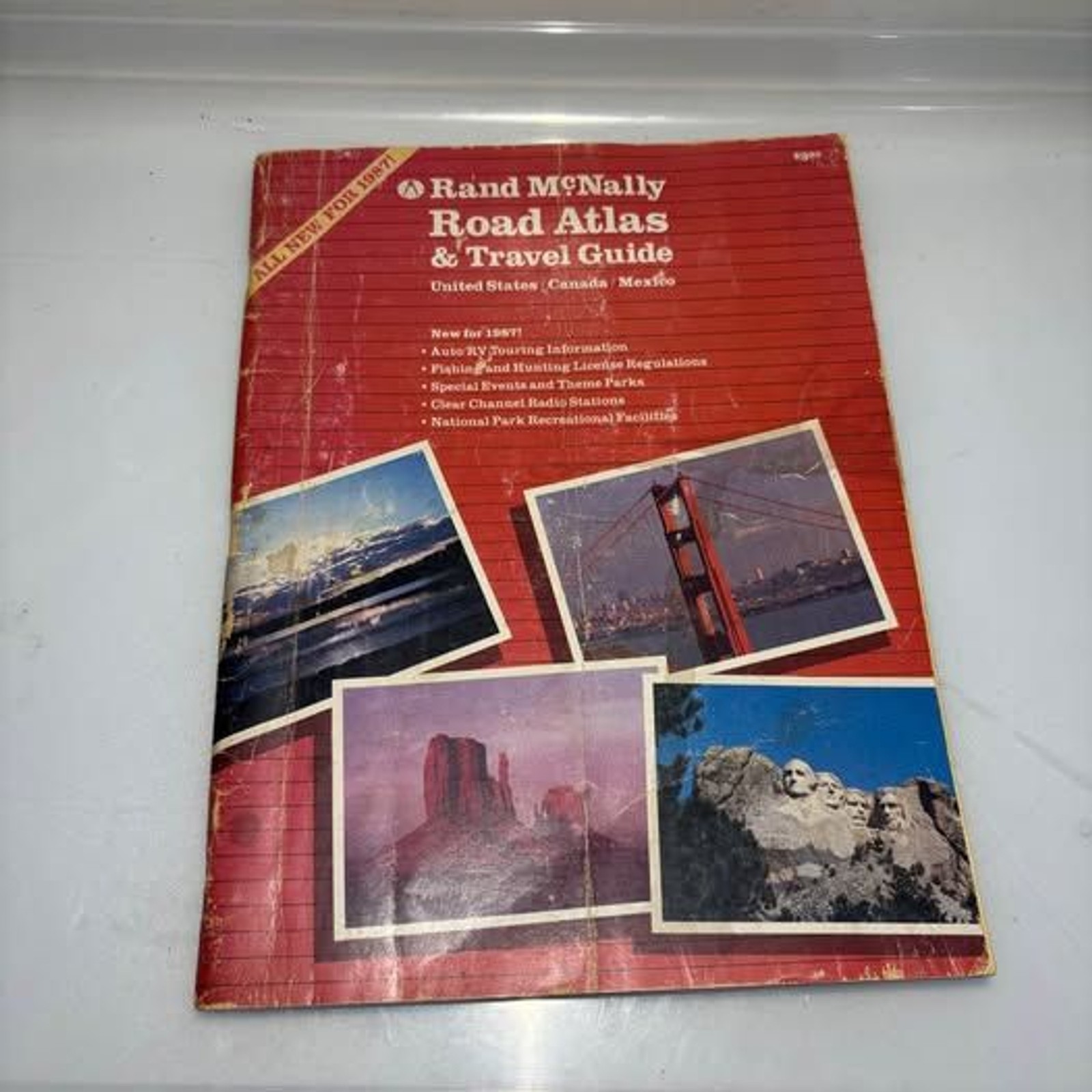 Vintage 1987 Rand McNally Road Atlas & Travel Guide – USA Canada Mexico