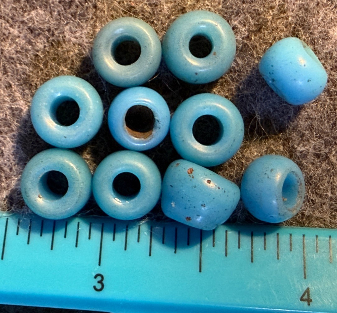 10 Rare Sky Blue Chief's Beads Padre Trade Beads Hudsons Bay Company Fur Trade