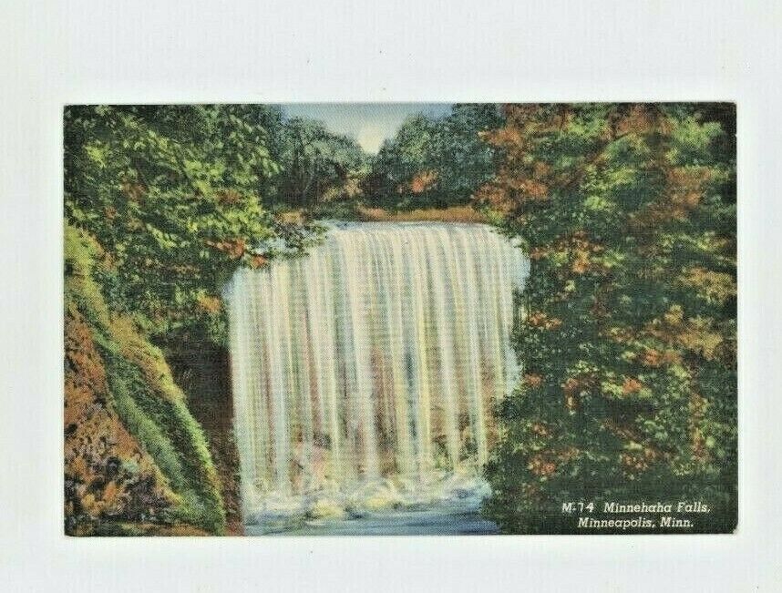 Vintage Postcard  MINNESOTA   MINNEHAHA FALLS, MINEAPOLIS  LINEN  UNPOSTED