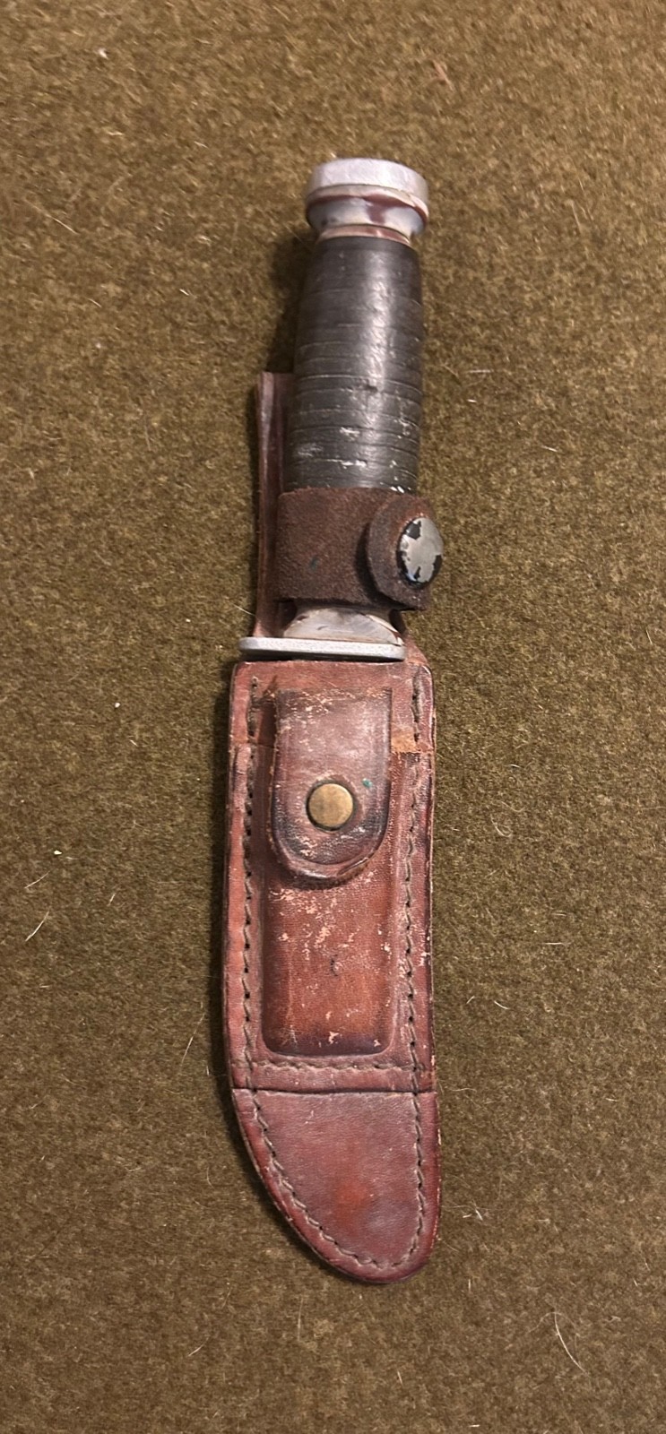 WW2 Era Schrade-Walden M-15 Utility Knife + Sheath + Stone