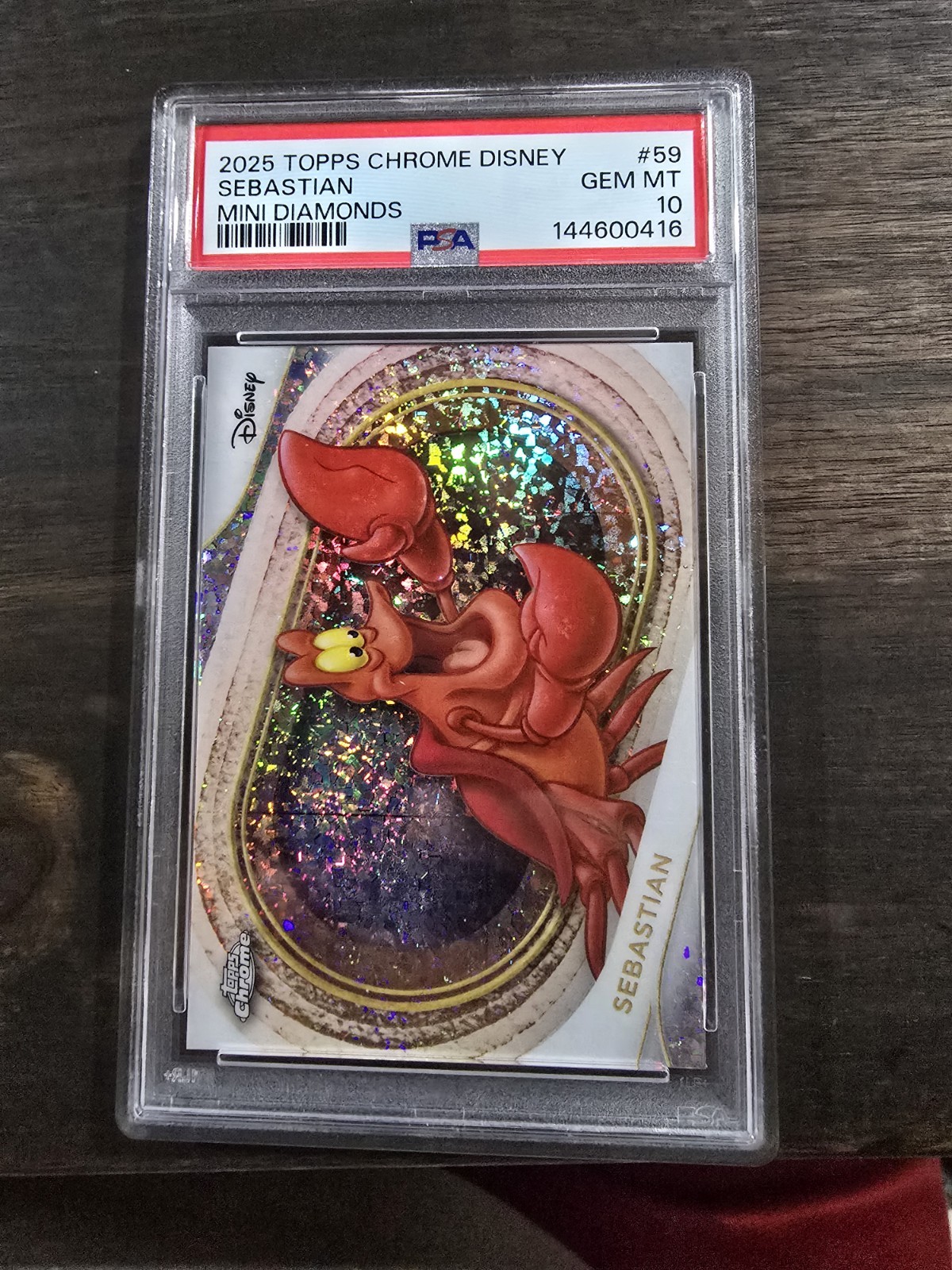 2025 Topps Disney Chrome Sebastian #59 Mini Diamonds PSA 10