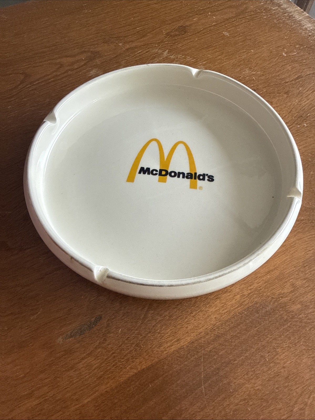 Vintage 1970's  McDonald's Restaurant White Large Cigarette Ashtray