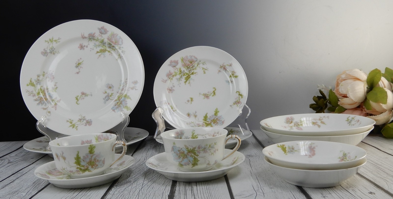 12 Pc 6-Piece 2 Place Setting Haviland Limoges Schleiger 79
