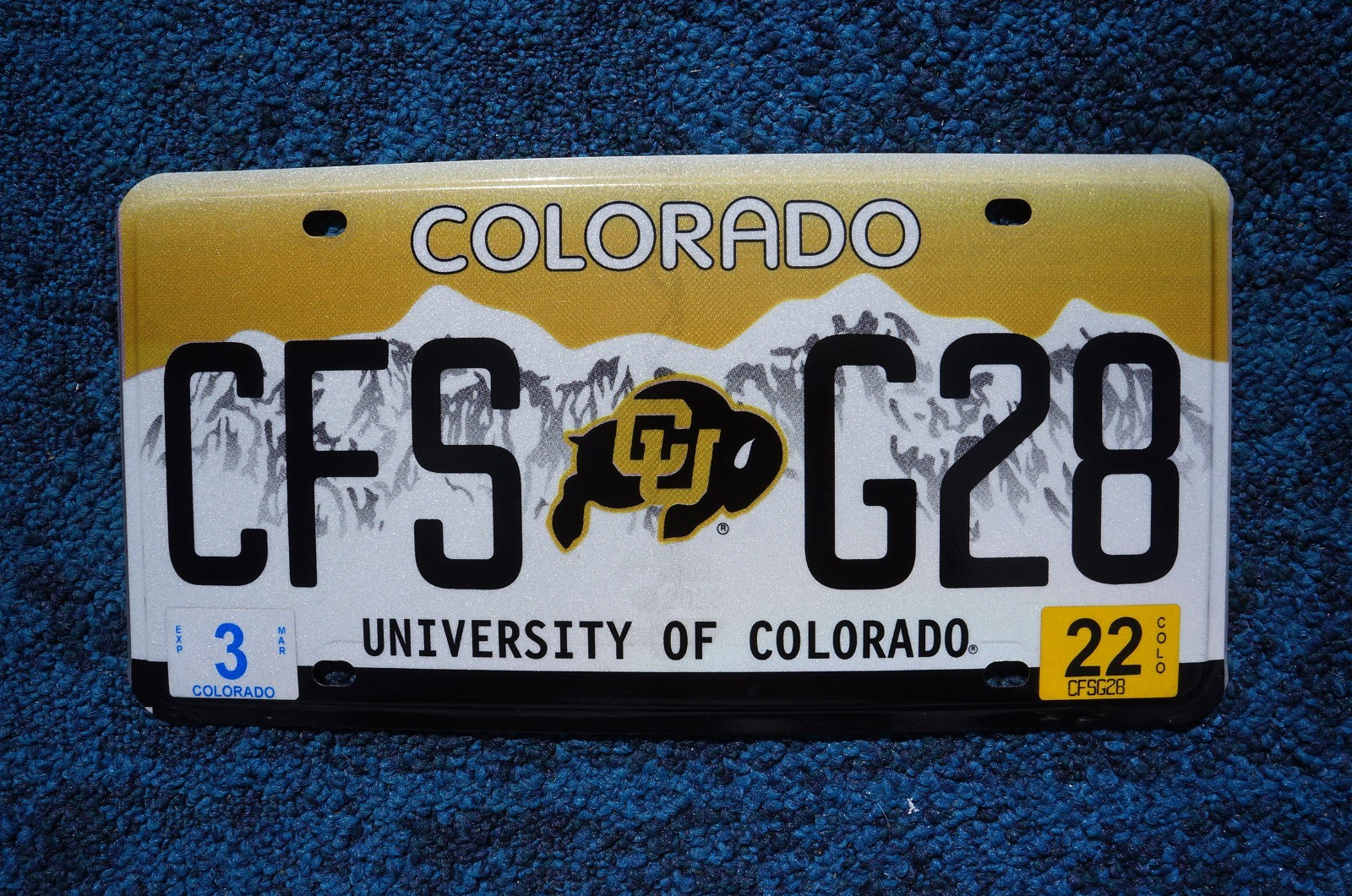2022 University of Colorado CU BUFFS License Plate