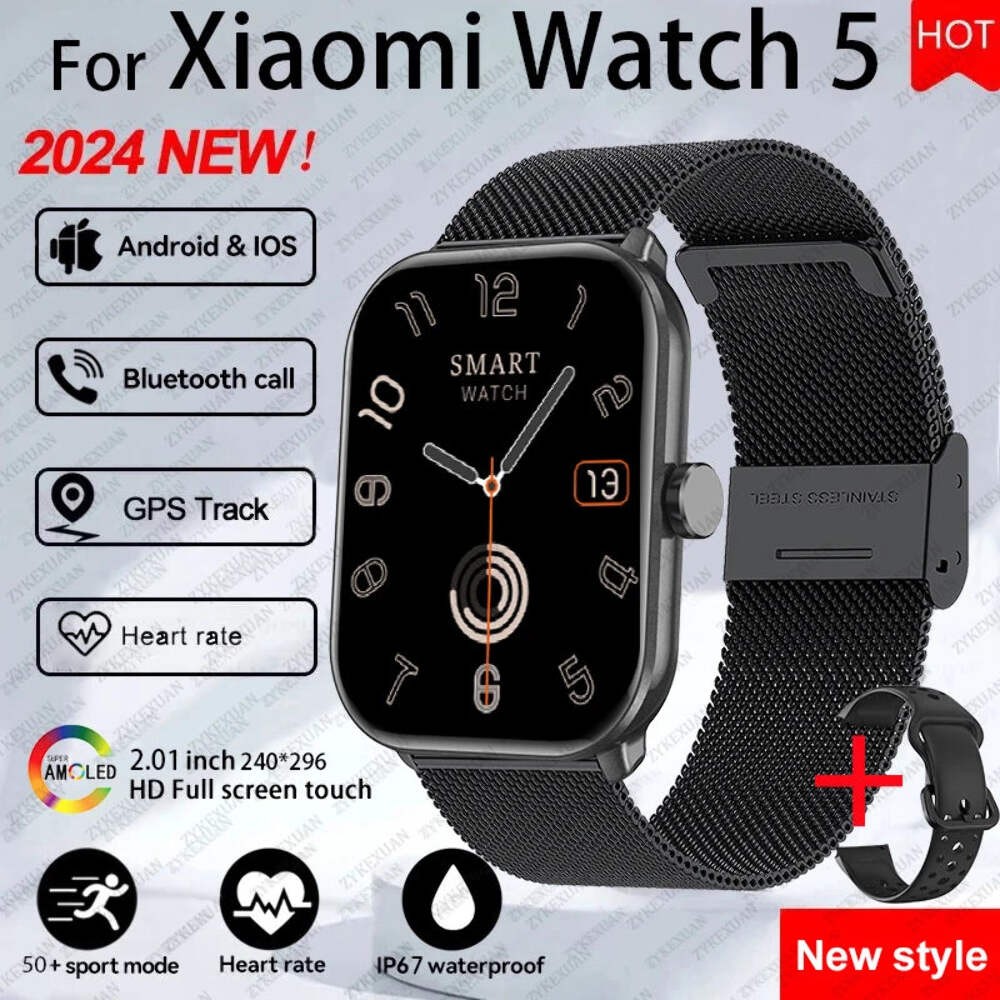 For Xiaomi Watch 5 Global Version Men Women HD AMOLED Screen Heart Rate Bluetoot