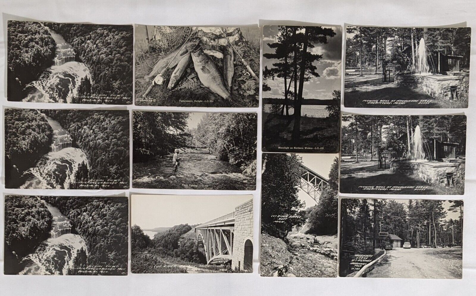 Classic Vintage RPPC Lot Cut River UP Michigan Photo Post Cards of Naubinway