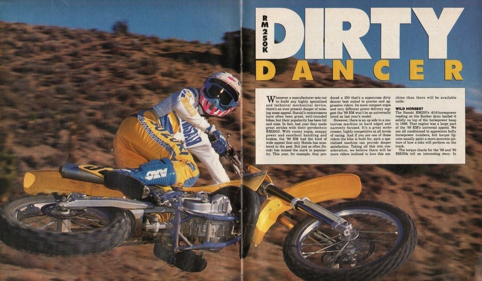 1989 Suzuki RM250K - 5-Page Vintage Motorcycle Road Test Article
