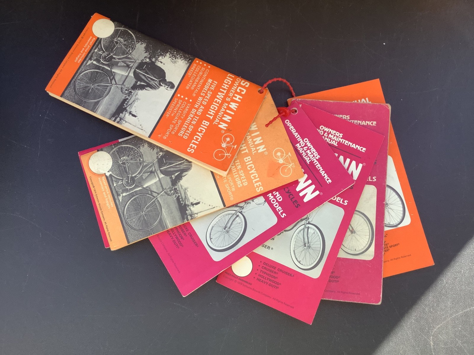 Vtg 1970s Schwinn Bicycle Owners Manual Lot Lightweight Five Speed and Coaster