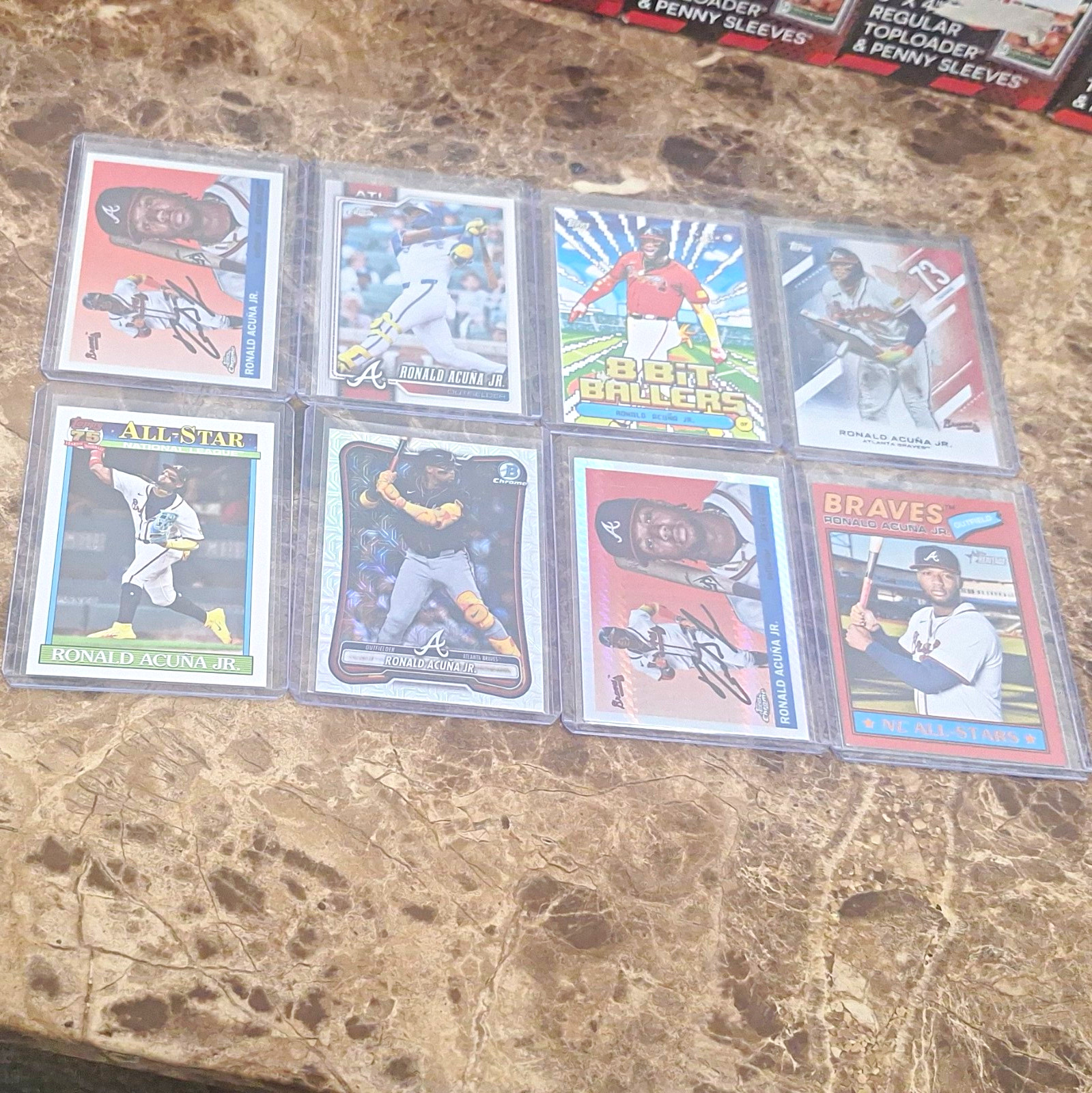 Ronald Acuña Jr Topps 8-Card Lot Auto Refractor Inserts Ronald Acuña Jr Topps 8-Card Lot Auto Refractor Inserts
