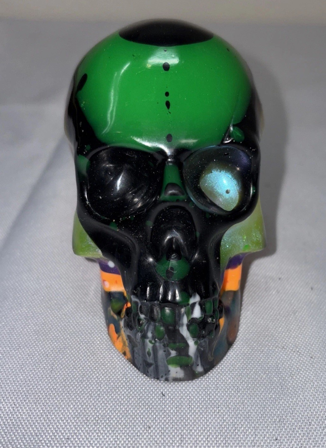 Larger SKULL with multiple layers Epoxy Resin One Of A Kind ART
