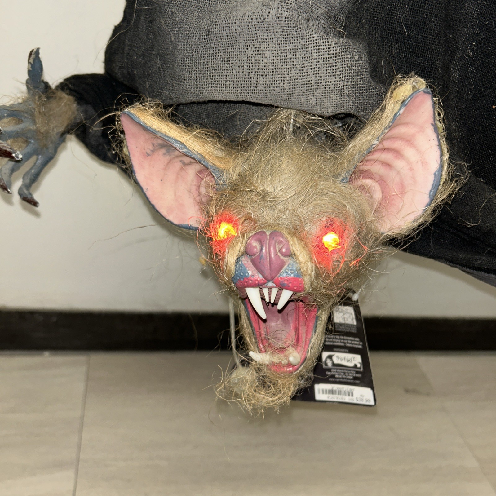 42” Light Up Vampire Bat Halloween Haunted Prop Spirit Red Eyes