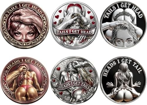 3PCS Heads I Get Tail Coin, Tails I Get Head Coin, Funny “Heads or Tails” Novelt