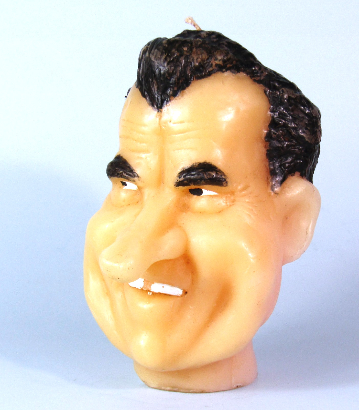 RICHARD NIXON Bust Vintage Wax Candle Sculpture Political Caricature 1970s Rare