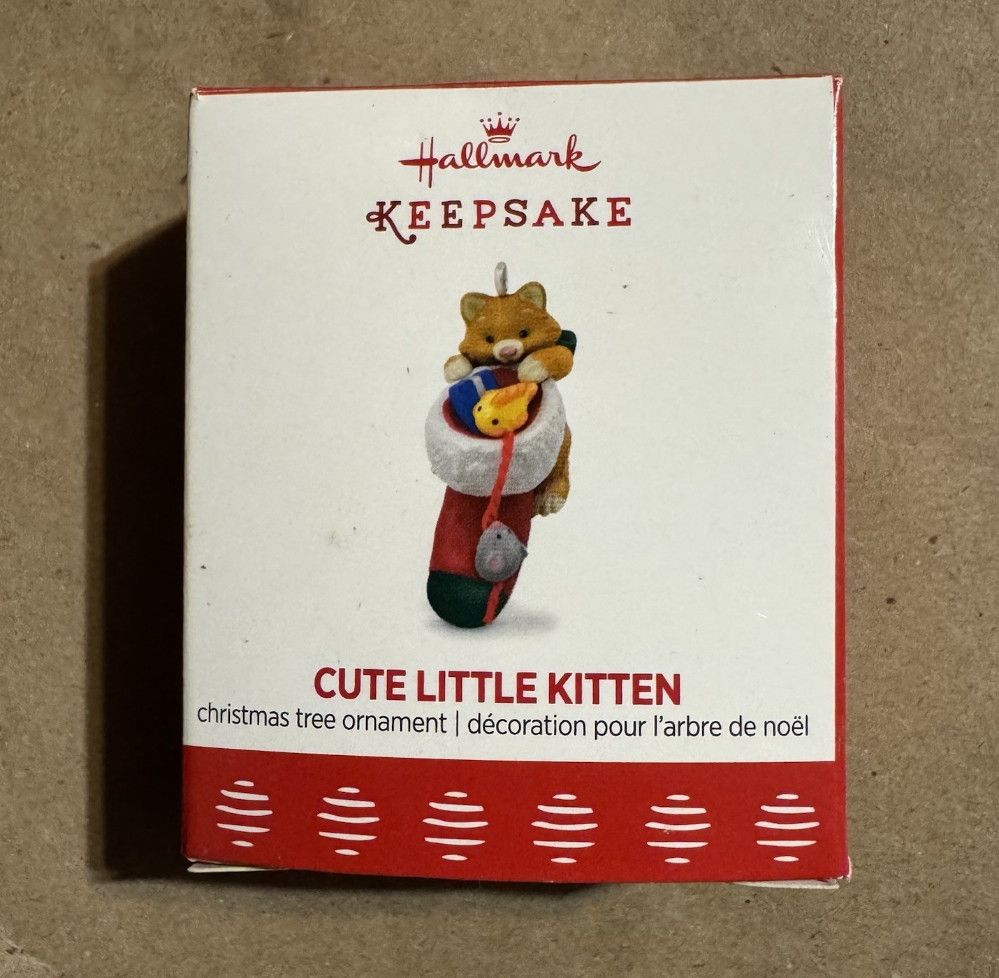 Hallmark Cute Little Kitten - Mini Ornament Stocking Dangle Mouse Fish 2017 New