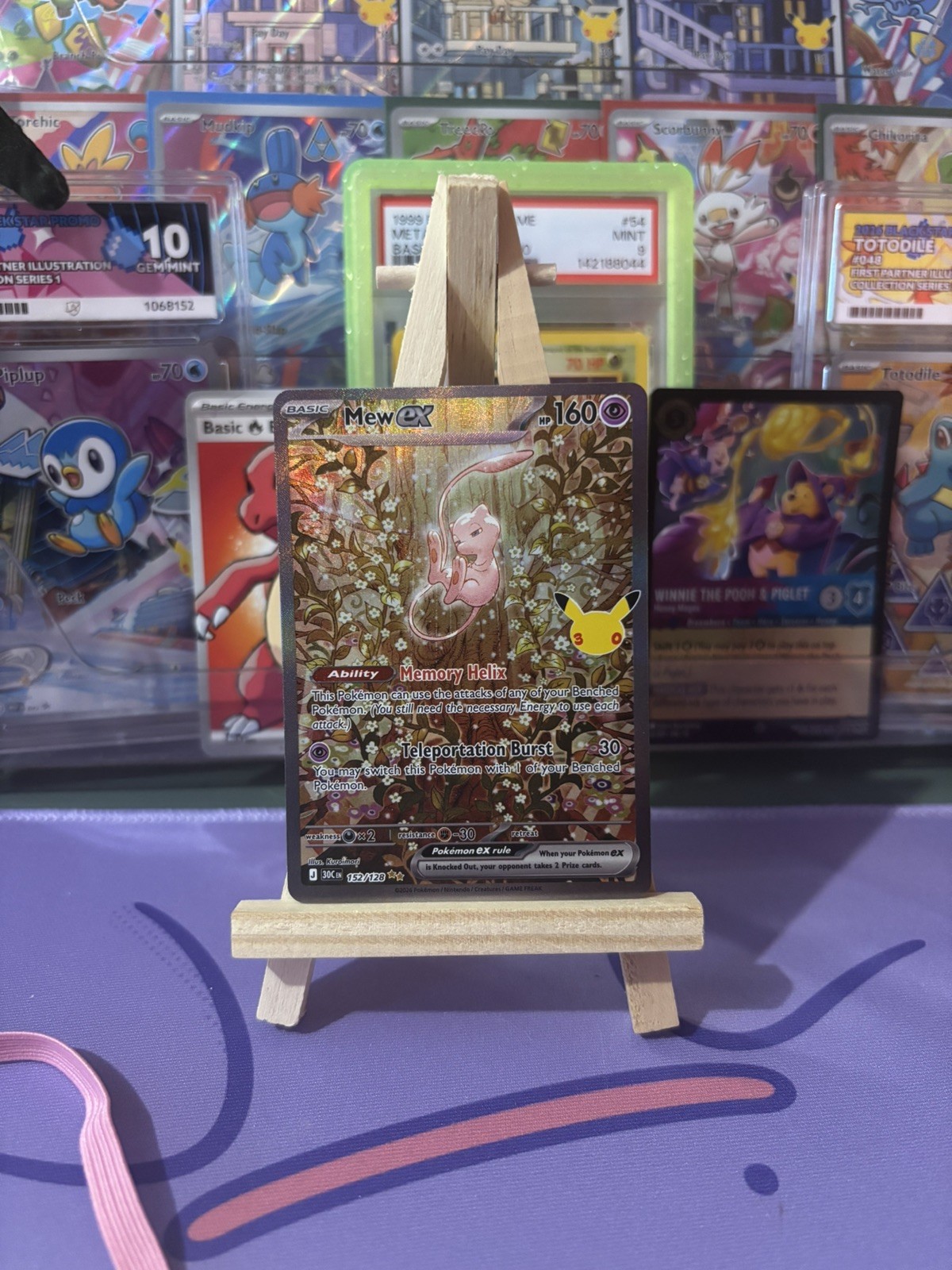 Mew Ex 152/128 30th Anniversary Celebration Special Illustration Rare Pokémon