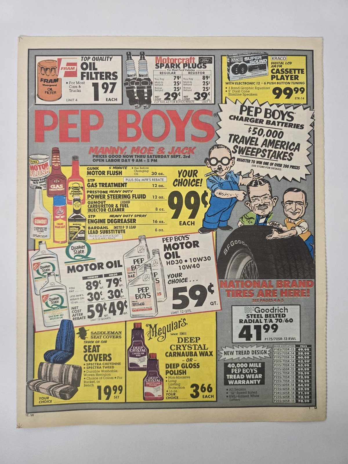 1988 Pep Boys Auto Parts Catalog Manny Moe Jack Southern California 8pp Ad