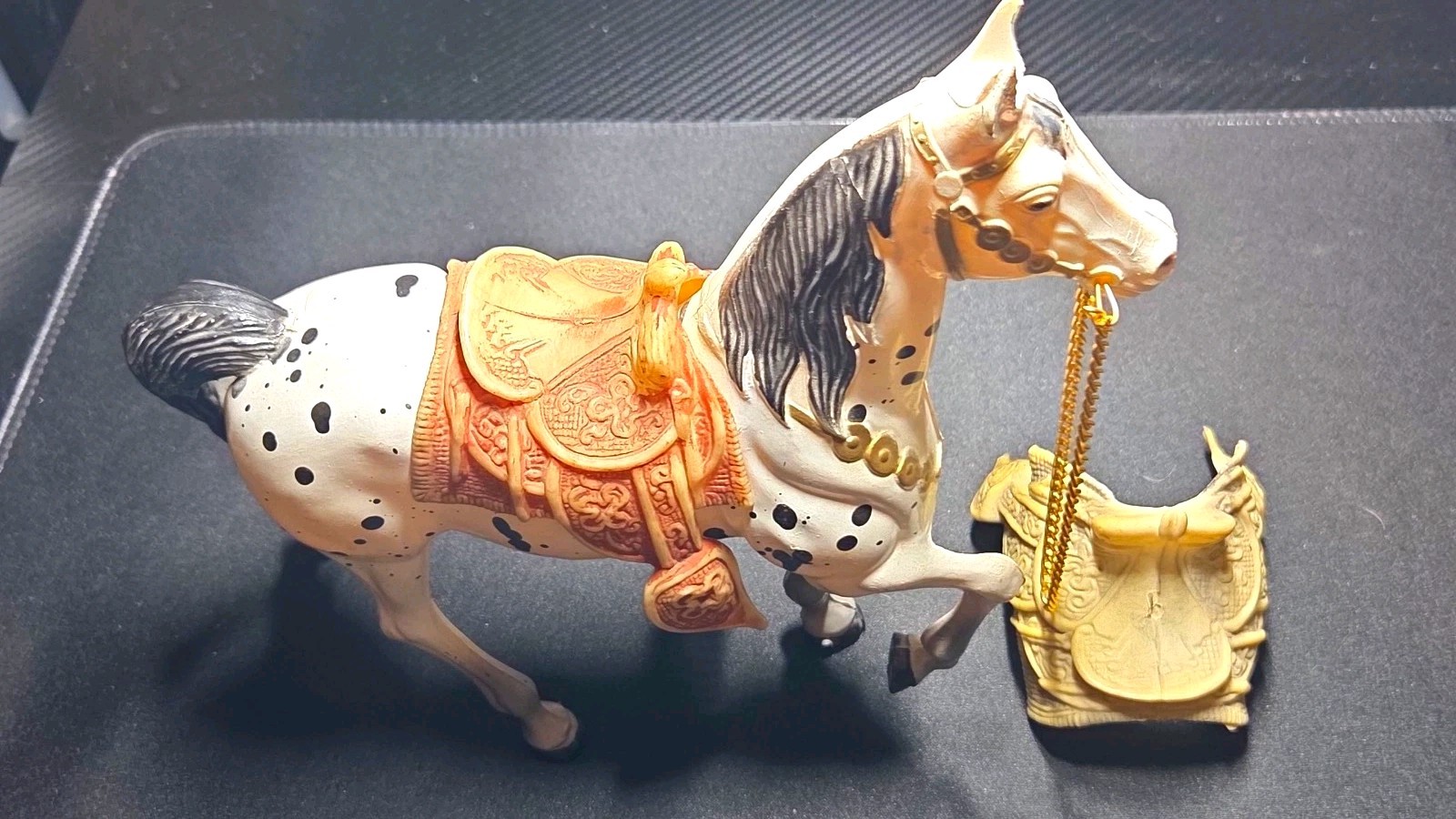 Vintage 1960s WS Toys 2155 Parade Horse Dapple Complete 2 Saddles Chain