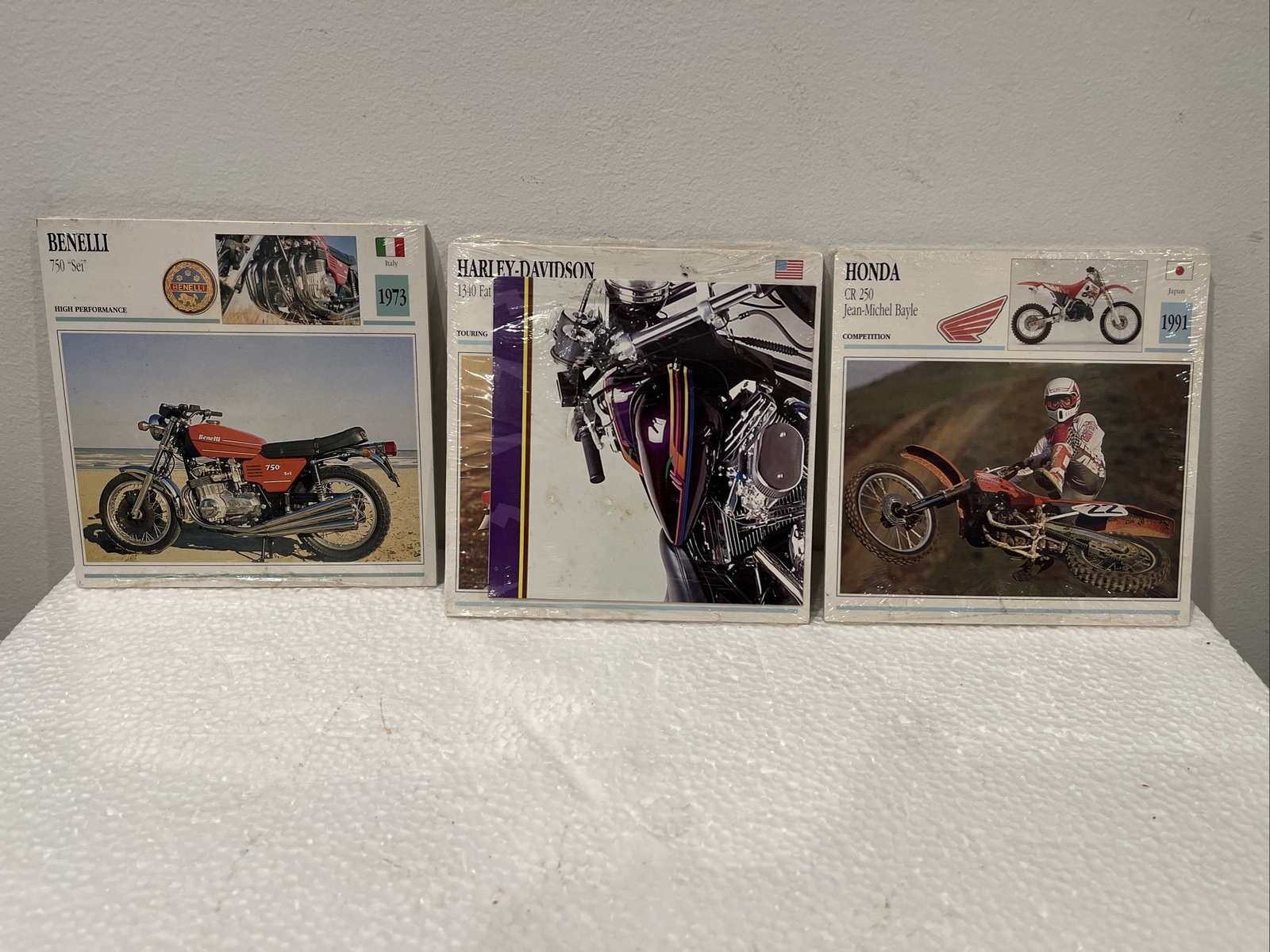 Vintage 1992 Motorcycle Spec Sheet Card Information Factory Sealed 3 Sets