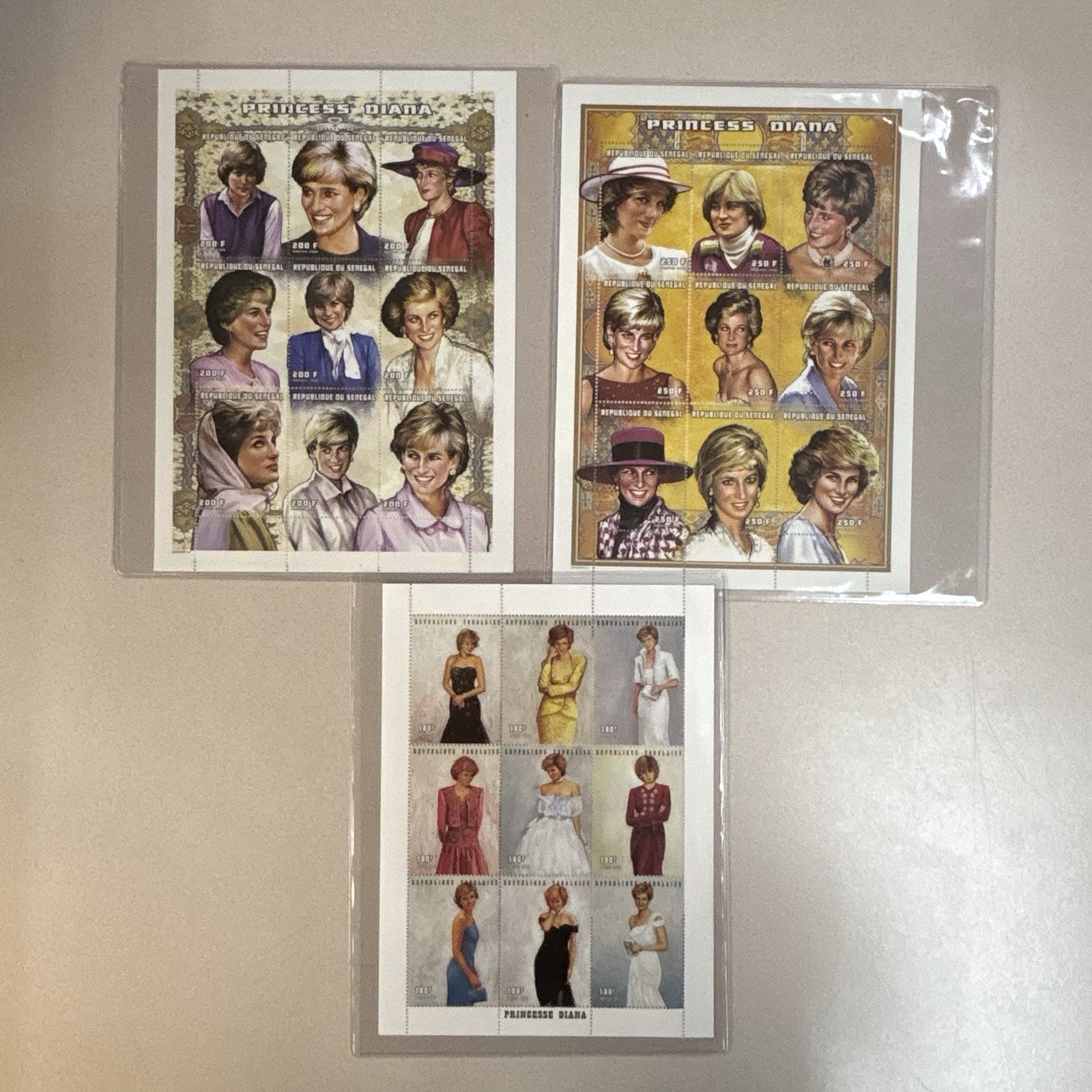 Princess Diana Stamp Sheets Lot 27 Senegal Togo ICS COA Limited Edition