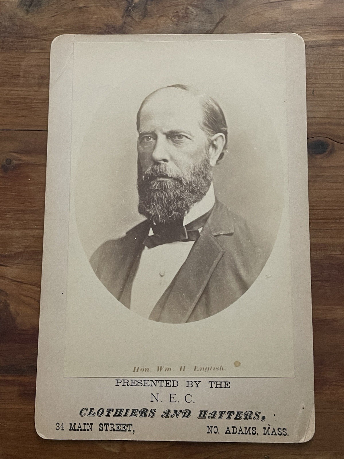 1880 Campaign Cabinet Card Photo Hon William Hayden English VP Candidate