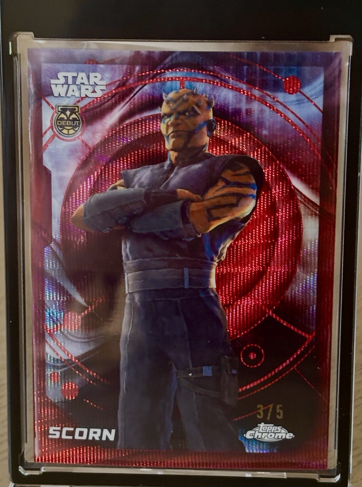 2026 Topps Chrome Star Wars Scorn Characters Red Geometric Refractor Debut 3/5