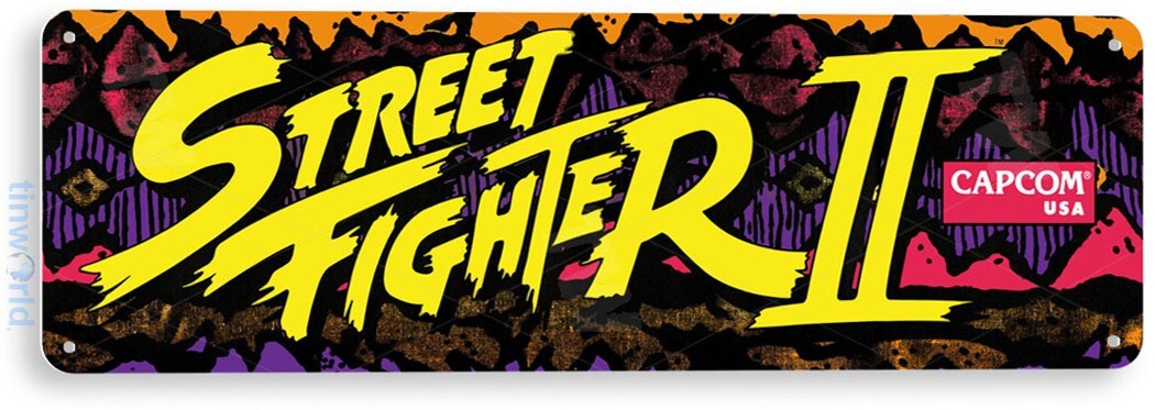 TIN SIGN Street Fighter 2 Arcade, 80\'s, Retro, Console, Marquee, Game Decor A623