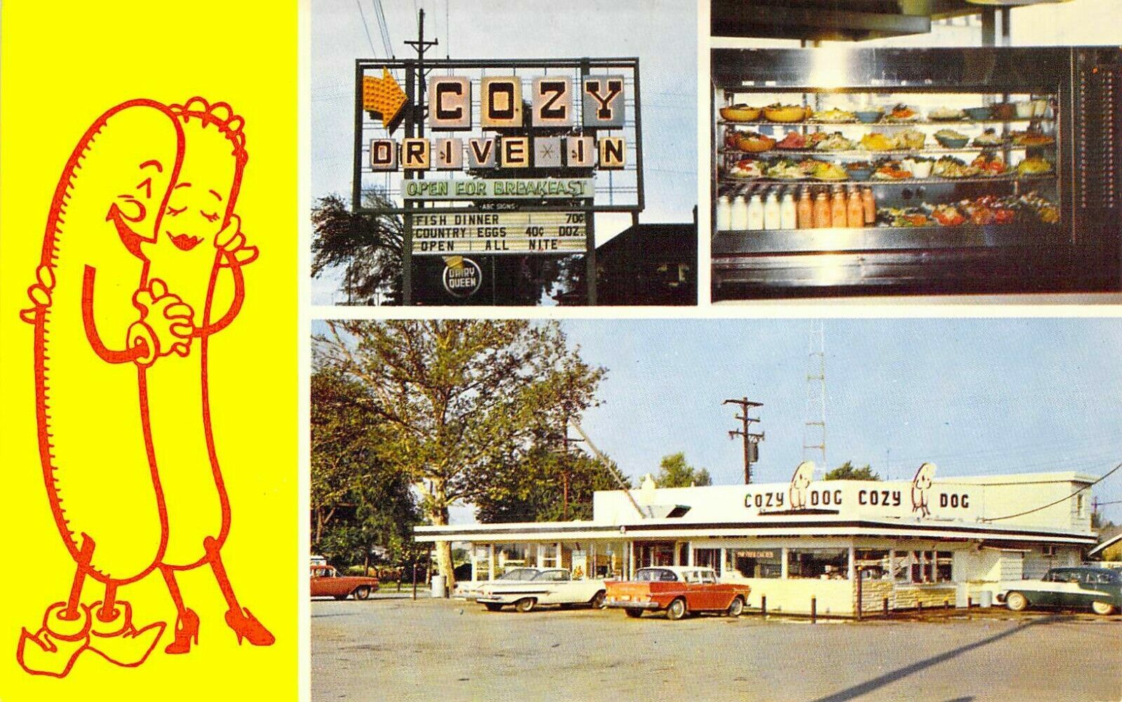 1973 IL Springfield COZY DOG DRIVE IN Route 66 Fridge Magnet