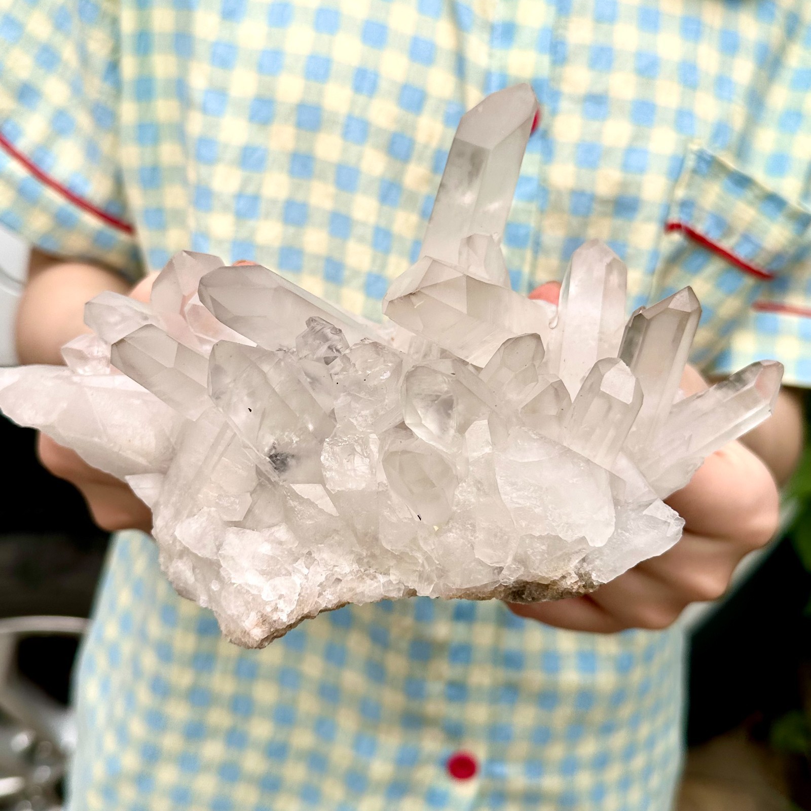 1.5lb Natural Clear White Quartz Crystal Cluster Rough Healing Specimen 11