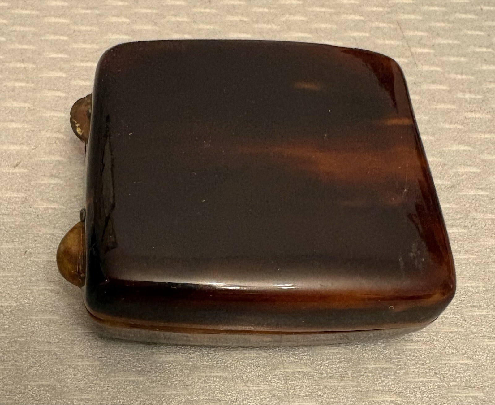 Antique 20s French Celluloid Compact Houbigant Small Torty Plastic