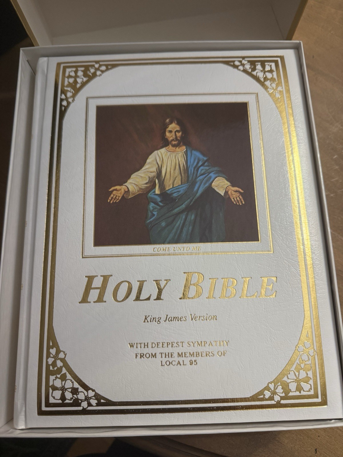 Vintage Holy Bible NIB (KJV) “ come Onto Me “ Addition, 1990S with Inscription