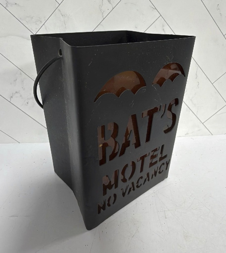 World Market Small Black Halloween Metal Bat's Motel Tea Light Holder World Market Small Black Halloween Metal Bat's Motel Tea Light Holder