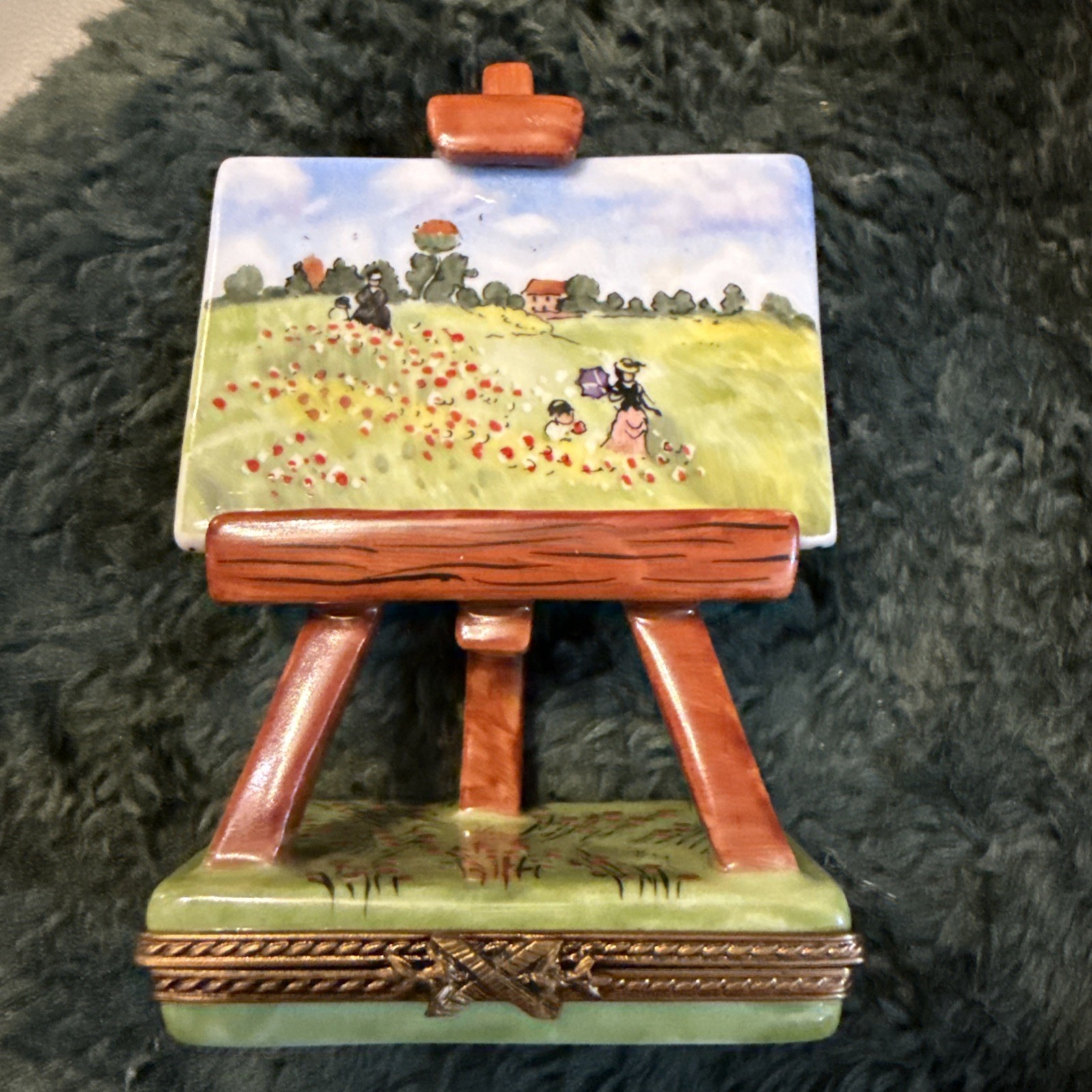 Limoges France le Coquelicots Porcelain Claude Monet Limoges Paint Main Scene